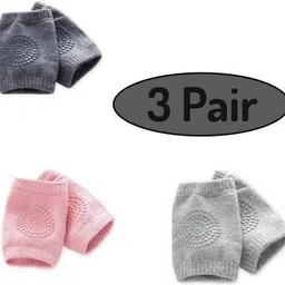 empoison Baby Knee Pads for Crawling, Elbow Safety Protector Set of 3 Pairs (Multicolor) Multicolor Baby Knee Pads image 1