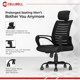 cellbell Desire C104 High Back Fabric, Mesh Office Executive Chair image 2