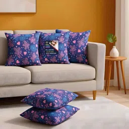 villagers Microfibre Cushion Pack of 5 Geometric Premium Cushion Set | (16x16 inch)-picture-17