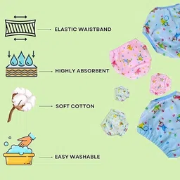 mw prints Baby PVC Plastic Diaper for Baby Pack of 6, Medium (0-3 Months) image 3