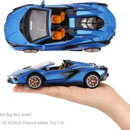 helistr 1:32 Lamborghini Die cast Metal Car Pull Back Car for Kids Toy 3DLight & Sound-picture-37