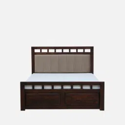 woodsworth from pepperfry Ulyano Sheesham Wood King Size Bed In Scratch Resistant Provincial Teak Finish With Drawer Storage image 5