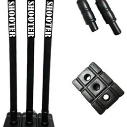 fizo PVC Cricket Wicket Plastic Cricket Stumps Set - 3 Stumps + 2 Bails + 1 Stand image 1