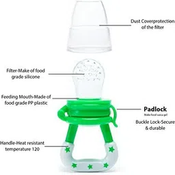 smiley mia Baby Fresh Fruit Food Feeder Pacifier (1- Pack)Food Grade Soft Safe BPA-free Teether and Feeder image 3