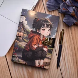 nizam handiicraft Cute Girl Printed Diary Notebook With Lock Clasp For Gift/Office A5 Diary 200 200 Pages-picture-23