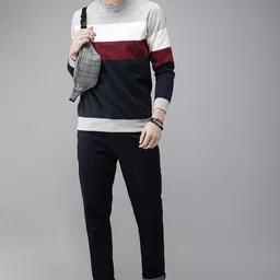 roadster Men Full Sleeve Self Design Sweatshirt image 1