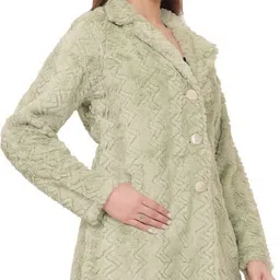 hallinton Rabbit Fur , Hand Wash Self Design Coat For Women image 5