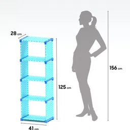 zhenaura Plastic Metal 4 Shelf Book Organizer Plastic Open Book Shelf Metal Open Book Shelf image 4