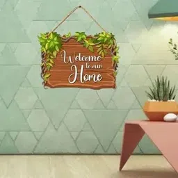 cw crafts world Stylish Wooden Welcome To Our Home Wall Hanging image 2