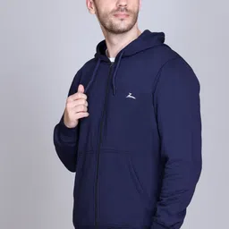 zeffit Men Full Sleeve Solid Hooded Sweatshirt image 3