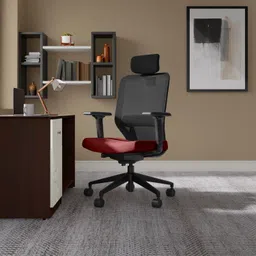 godrej interio Greta High Back Black Body Fabric Office Executive Chair-picture-11