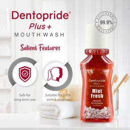 dentopride Plus Mouth Wash 150 ml | For Total Oral Hygiene | Long Lasting Freshness - Mint Fresh image 5