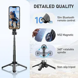 Clefairy Magsafe Tripod for iPhone【Pocket Size】 4-in-1 Portable Magnetic Selfie Stick for iPhone Bluetooth Selfie Stick image 3