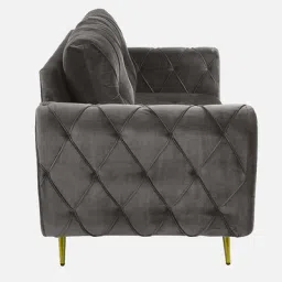 casacraft from pepperfry Atlantis Velvet 2 Seater Sofa in Fossil Grey Colour image 5
