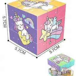 bazaar Unicorn High Speed Sticker Less Magic Puzzle Cube Game Toy Pack, 6x6 cm image 3