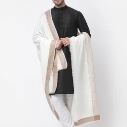 WEAVERS VILLA Poly Wool Self Design Men Shawl image 3