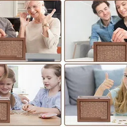 funlot Wooden savings holder with numerical marks-M1 Coin Bank image 4