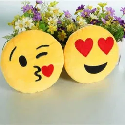 fashion paradise Microfibre Cushion Pack of 2 Smiley-picture-15