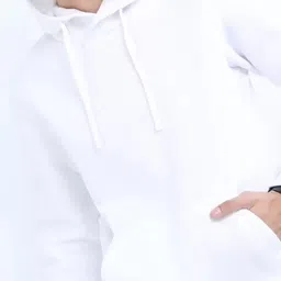 lasmo Men Full Sleeve Solid Hooded Sweatshirt image 3