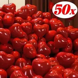 seraphic Solid Party Decoration Red Heart Shape Balloons for Anniversary, Valentine, Marriage Balloon image 1