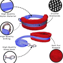 alcazar Fur Harness, Leash & Collar Combo Set (Recommanded for 5-15KG PET) Adjustable Dog Harness & Leash image 4