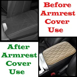 ccmm Durable Protection Rectangle Beige Armrest Cover Cushion For Car-005 Car Armrest Pad Cushion image 3