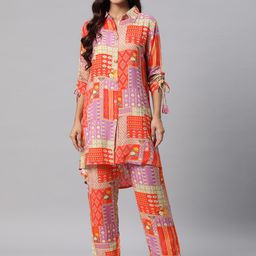 Readiprint Fashions Women Printed Pure Silk Tunic with Palazzos-picture-5