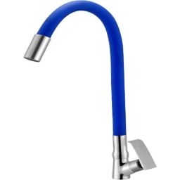 IRIS Qubix Brass Chrome Finish Blue Flexible Swan Neck Basin Tap-picture-48