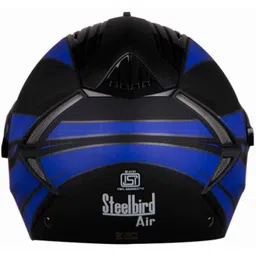 Steelbird SBA-2 Streak Matt Black &a; Blue Helmet, Size (Large, 600mm) image 3
