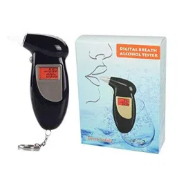 True Sense AT-03 Plastic Black Portable Digital Breath Alcohol Tester with 5 Pcs Mouthpiece image 3