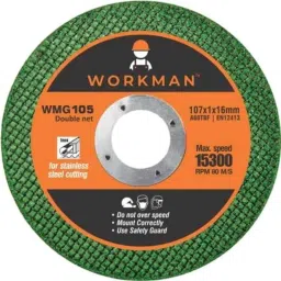 Workman 4 inch Green Double Net Cut off Wheels for Metal &a; Stainless Steel Cutting, WMG105 (Pack of 100)-image-31
