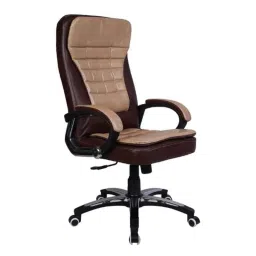 Rose Kelly Leatherette Brown &a; Rust Executive High Back Revolving Office Chair-picture-11