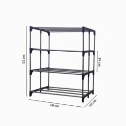 Urban Choice 4 Tier Open Metal Frame Black Storage Rack image 3