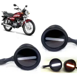 Auto Pearl 2 Pcs 12V Black Bike Front LED Indicator Light Set for Hero HF Dawn, F105-picture-42