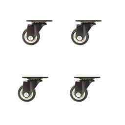 Implemental 4 Pcs 1.5 inch Black PVC Moving Castor Wheel Set without Lock-picture-6