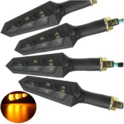 JBRIDERZ 4 Pcs Bike KTM Smoke Style Sleek Amber LED Indicator Set for Bajaj Caliber image 2