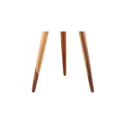 Angel Furniture Solid Sheesham Wood Semi Glossy Finish Brown Round Tripod End Table, AF-162H image 3