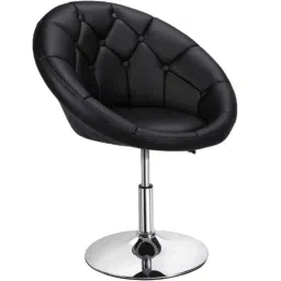 Oakcraft Faux Leather Black Chrome Finish Vanity Chair for Makeup Room &a; Living Room, OBS-205-picture-31