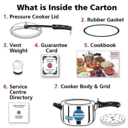 Hawkins 4 Litre Stainless Steel Induction Bottom Pressure Cooker, HSS40 (Pack of 3) image 4