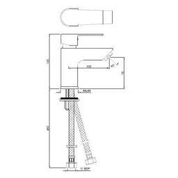 Jaquar Aria 450mm Stainless Steel Single Lever Basin Mixer without Popup Waste, ARI-SSF-39001B image 2