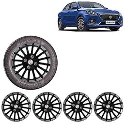 Auto Pearl 4 Pcs 14 inch ABS Black &a; Silver Press Fit Wheel Cover Set for Maruti Suzuki Swift Dzire-picture-31