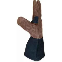 Ozswell 12 inch Leather Brown &a; Black High Temperature MIG Welding Safety Gloves, Size: M (Pack of 20) image 4