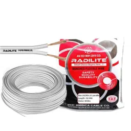 RADILITE 14/40 Two Core White HRFR PVC Insulated Parallel Speaker Wire, Length: 90 m-picture-37