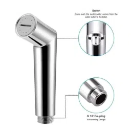 Torofy Ceramlca ABS Chrome Finish Silver Health Faucet Gun image 2