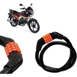 Auto Pearl Black &a; Orange 4 Digit Anti-Theft Combination Number Lock for Centuro Rockstar-picture-22