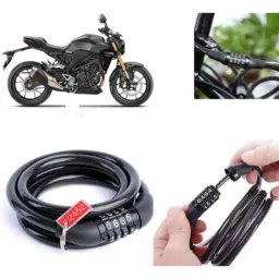 Auto Pearl PVC &a; Plastic Black Combination Cable Lock for CB300R, 731-picture-31