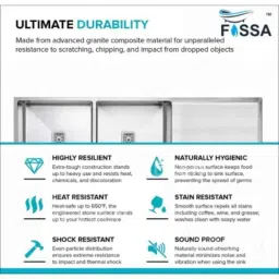 Fossa FS-11DB Drain 45x20x10 inch Stainless Steel Matt Finish Silver Double Bowl Handmade Kitchen Sink image 3