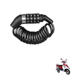 Kozdiko Plastic Black Resettable Password Multi-Use Cable Lock for TVS Pep Plus-picture-13