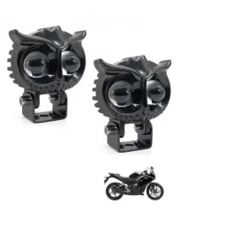 Kozdiko 2 Pcs Yellow &a; White Owl Eye Shape LED Amber Fog Light Set for Honda CBR 250 R3-picture-25
