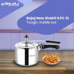 Bajaj New Shakti ILPC 3 Litre Aluminium Silver Pressure Cooker with Inner Lid, 710344 image 2